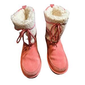 Koolaburra By Ugg Girls Youth Sz 5 Michon Short Boots Coral Pink Suede